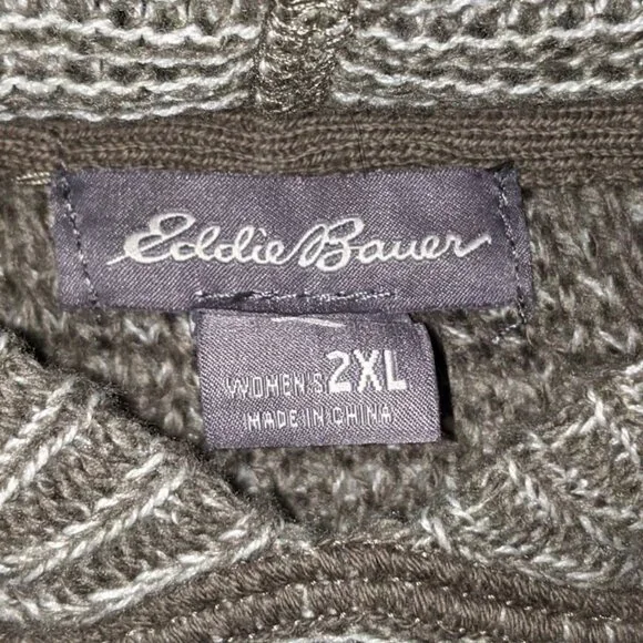 Eddie Bauer Women's Sz 2XL Long Sleeve Pullover Lightweight Knit Sweater Hoodie - Picture 3 of 3
